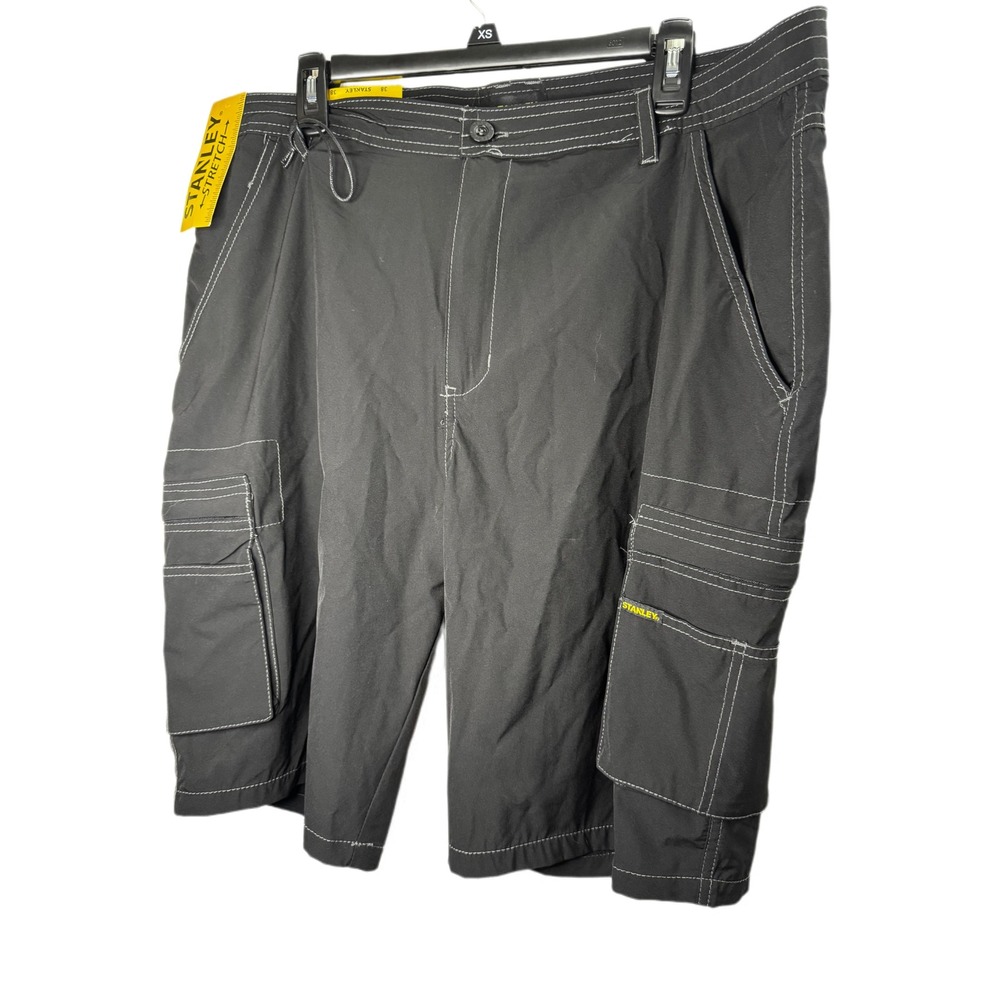 Stanley Stretch Mens 38 Black Cargo Shorts‎ Workwear Casual Outdoor Pockets